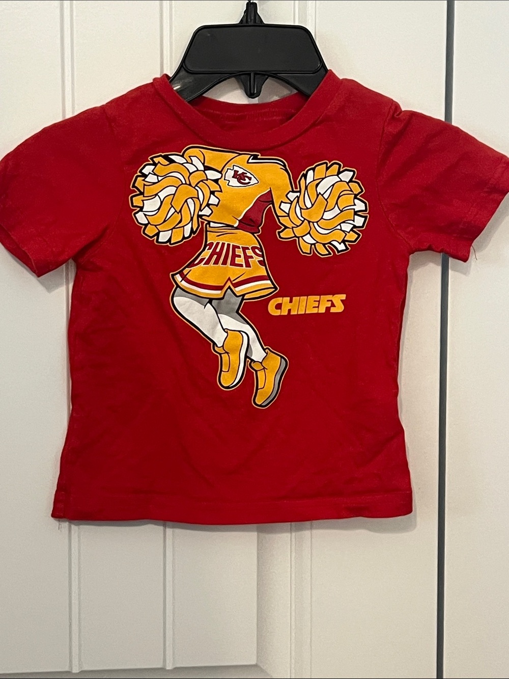 NFL Red Kids Chiefs Cheerleader Graphic Tee with Yellow Accents